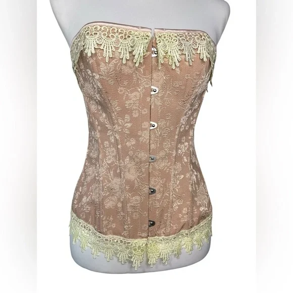 Peach & Cream  Corset Lace up Gothic Bustier - Picture 6 of 9